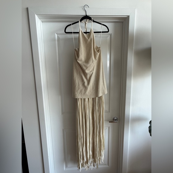 Zara Cream Halter Maxi Dress - Picture 2 of 5